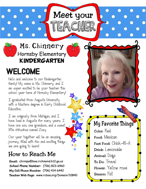 Meet Your Teacher - Ms. Chinnery